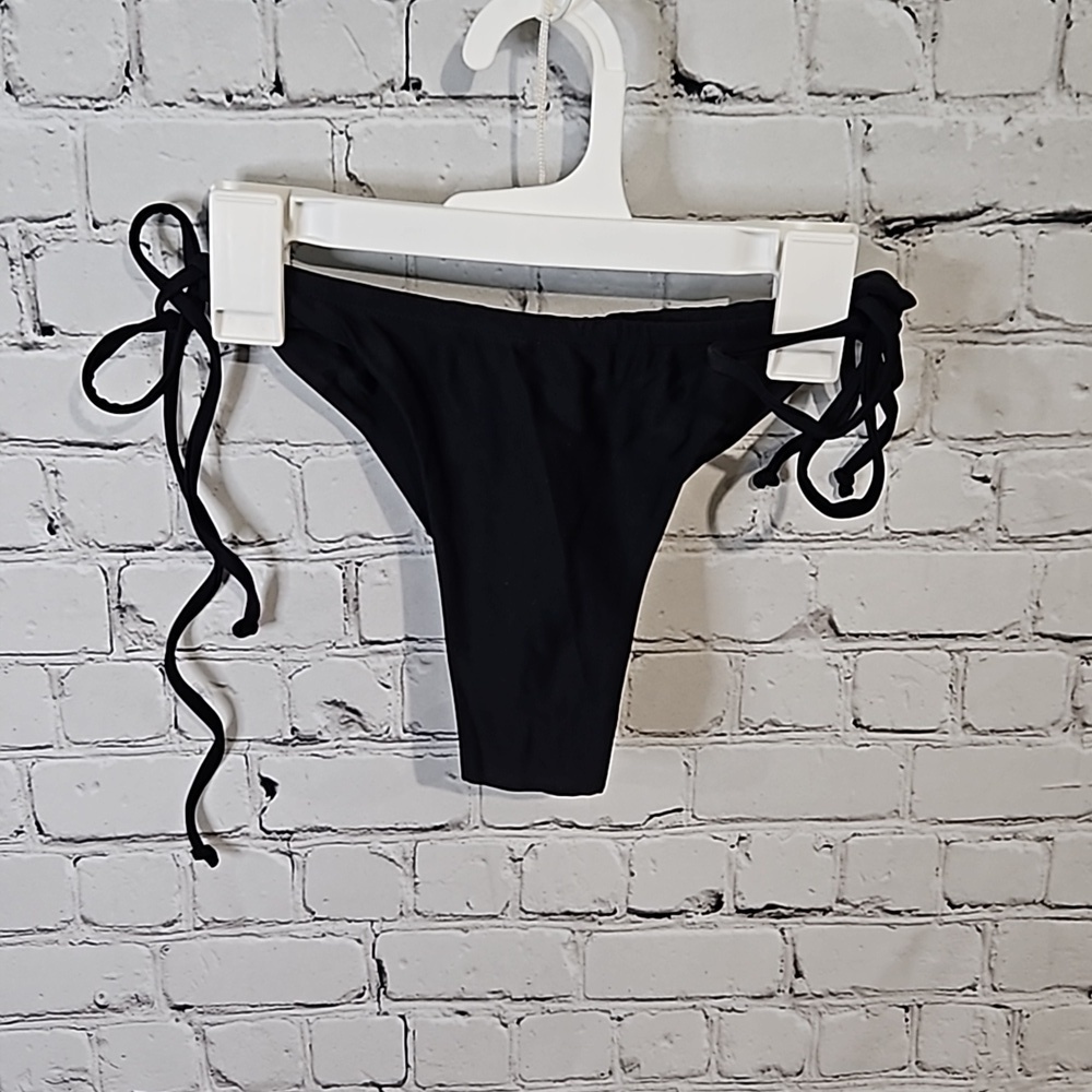 High leg side tie cheeky swim bottoms